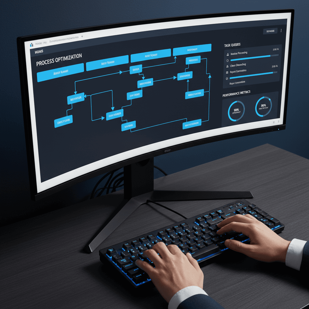User interacting with business automation platform